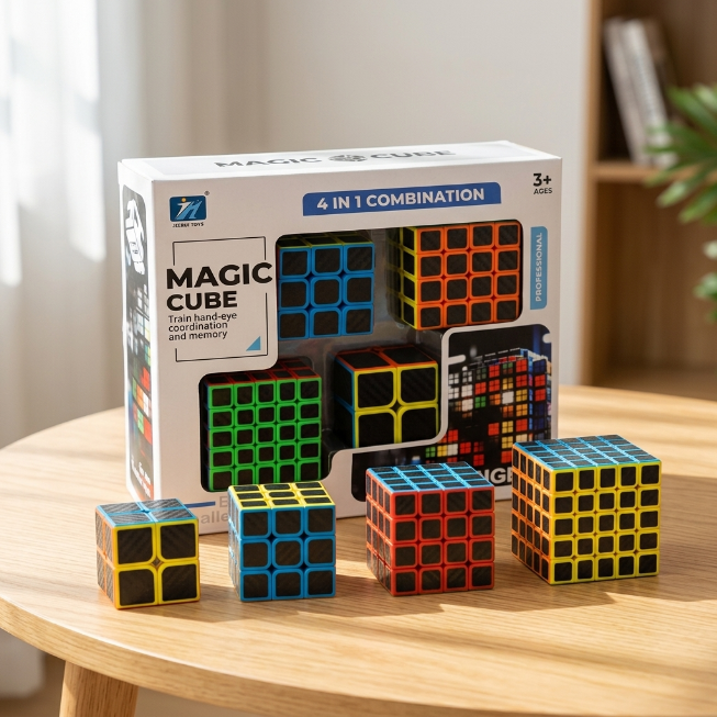 Original JiehuiToys® MAGIC CUBE - 4in1 Würfel Set