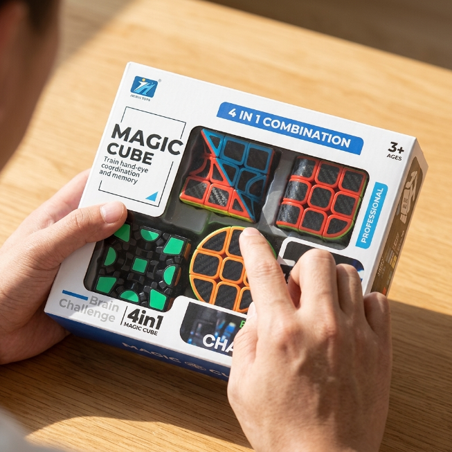 Original JiehuiToys® MAGIC CUBE - 4in1 Würfel Set