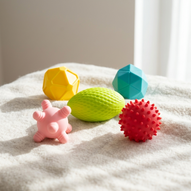 Babyspielzeug, 5-teiliges Set, Silikon-Greifbälle