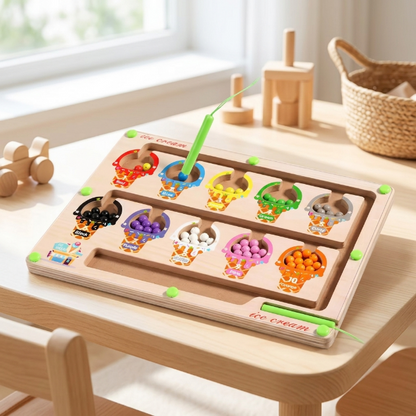 Magnetisches Holz-Eiscremefarben-Labyrinth
