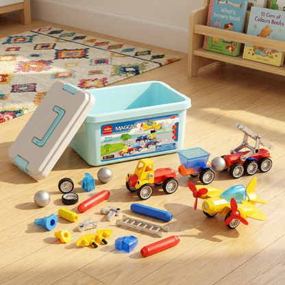 MAGCAR Magnetisches Fahrzeug-Baukasten - 42-teilig