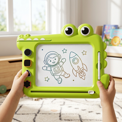 Magnetische Kritzeltafel für Kinder - Krokodil-Design