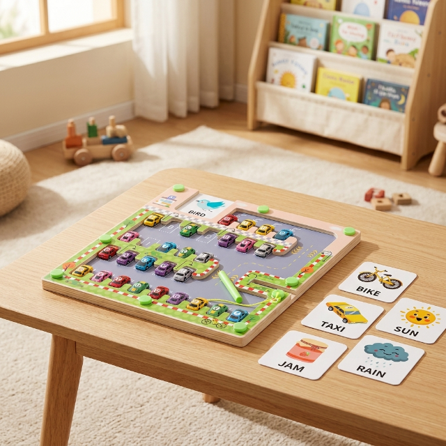 Kinder Holz-Parkplatz Alphabet Puzzle