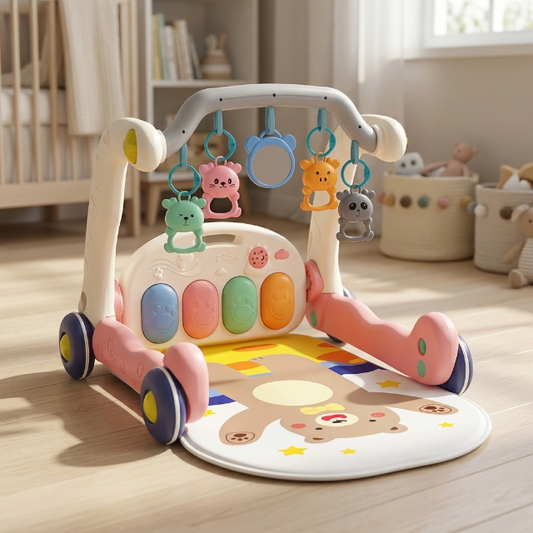 Baby Spielmatte mit Lauflernwagen - 5-in-1 Aktivitätscenter