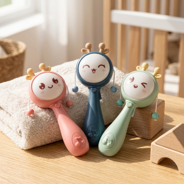 Niedliche Baby Rassel - mit Wink-Gesicht