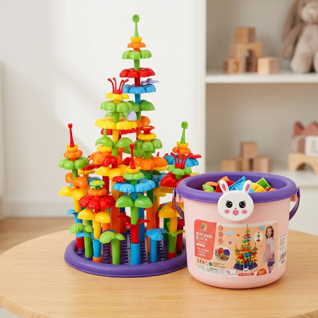 Bausteine Blumen - Spielzeugset - 156 Stück