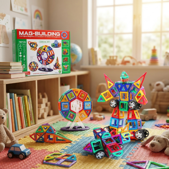 MagBuilding Carnival Set - 78 teilig - magnetische Bausteine