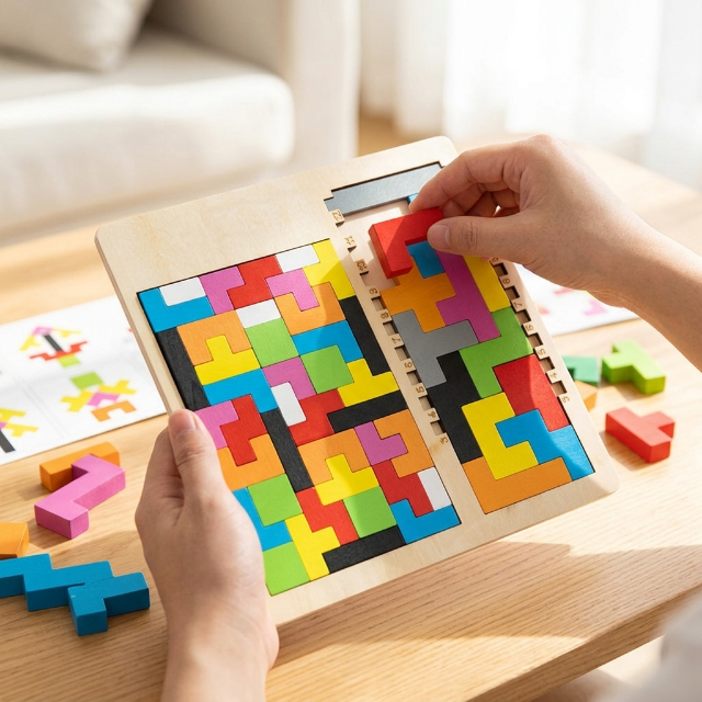 Holzpuzzle | Logikspiel Tetris