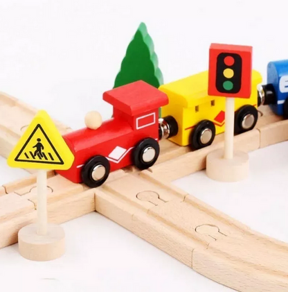 Holzeisenbahn Set für Kinder - 26-teilig