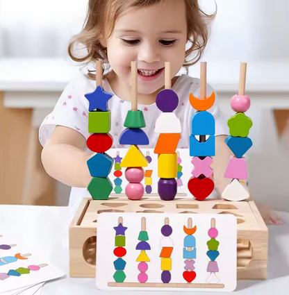 Montessori - Steckspiel mit Sortierbrett - Geometrie