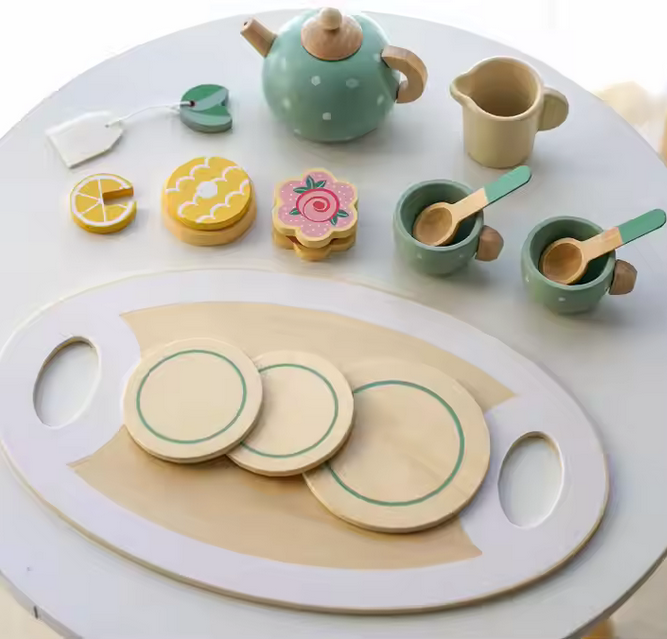 Kinder Tee-Service aus Holz - 15-teilig