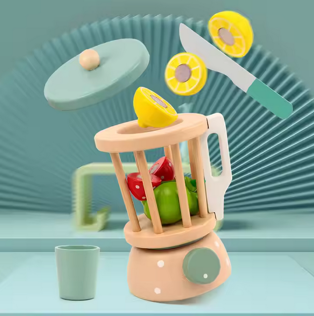 Kinder Holz Mixer Spielzeug Set - Smoothie-Maker