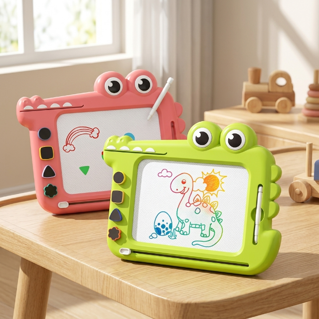 Magnetische Kritzeltafel für Kinder - Krokodil-Design