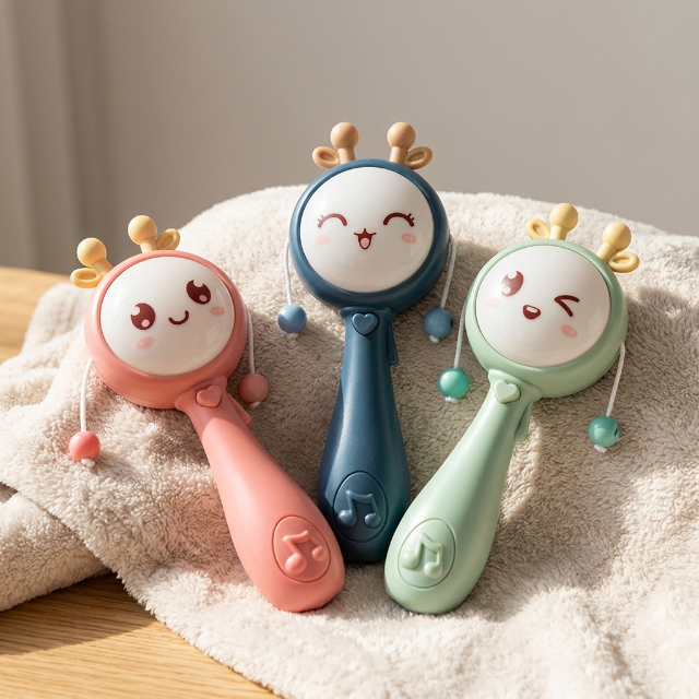 Niedliche Baby Rassel - mit Wink-Gesicht