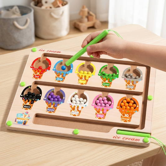 Magnetisches Holz-Eiscremefarben-Labyrinth
