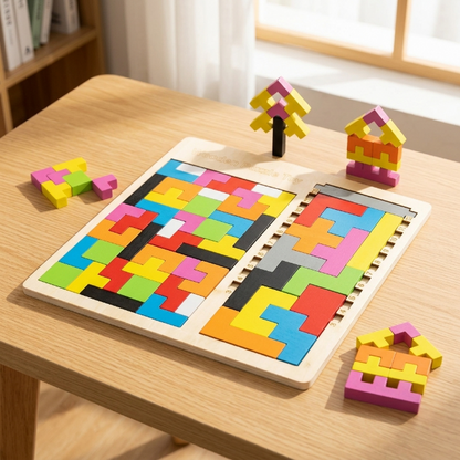 Holzpuzzle | Logikspiel Tetris