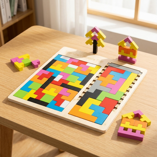 Holzpuzzle | Logikspiel Tetris