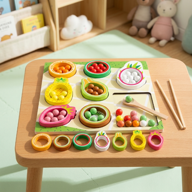 Montessori Holz Obst-Sortierspiel