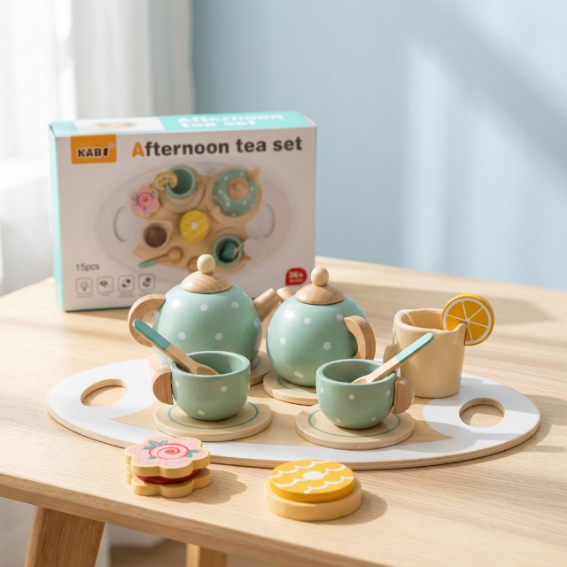 Kinder Tee-Service aus Holz - 15-teilig