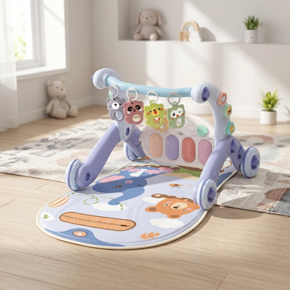 Baby Spielmatte mit Lauflernwagen, 5-in-1 Aktivitätscenter