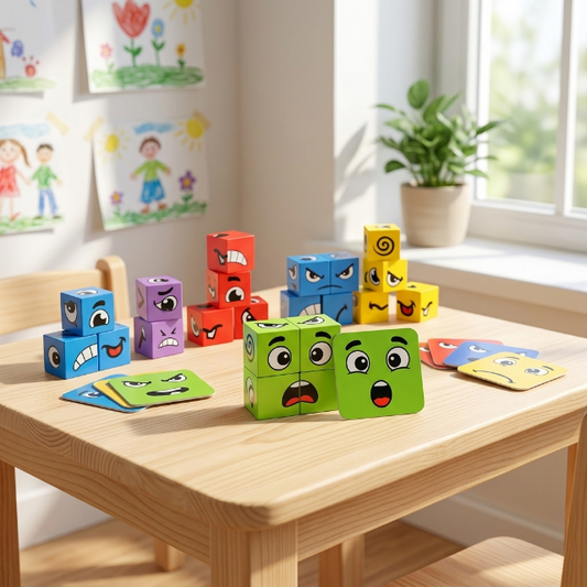 Emotionen Lernspielzeug Würfelspiel, 12 Bunte Würfel