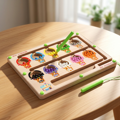 Magnetisches Holz-Eiscremefarben-Labyrinth