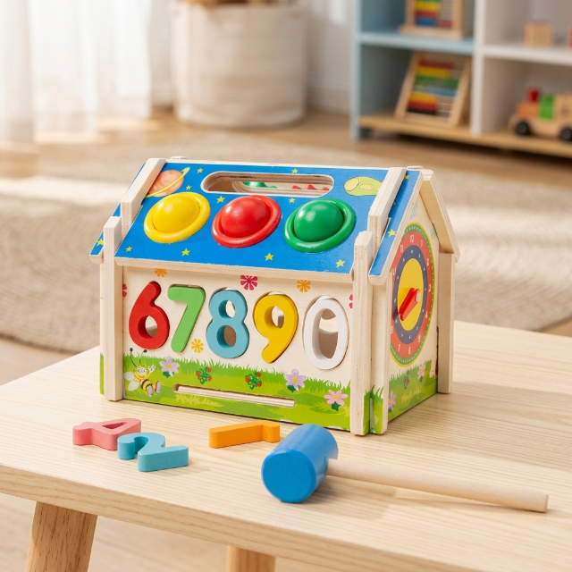 Holzspielzeug - Kinder Lernspielzeug - Haus aus Holz