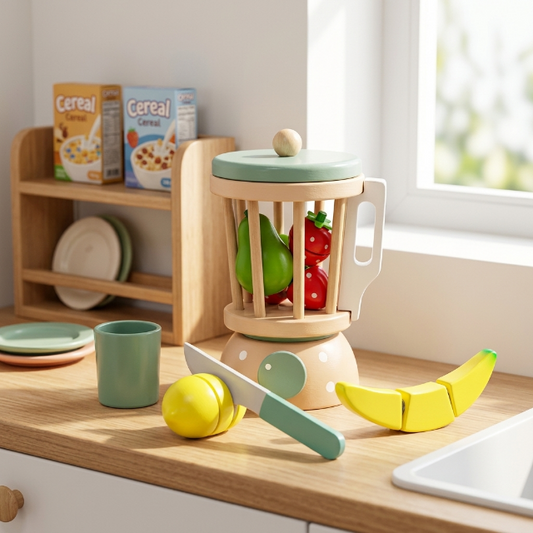 Kinder Holz Mixer Spielzeug Set - Smoothie-Maker