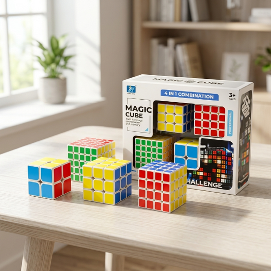 Original JiehuiToys® MAGIC CUBE -  4in1 Würfel Set