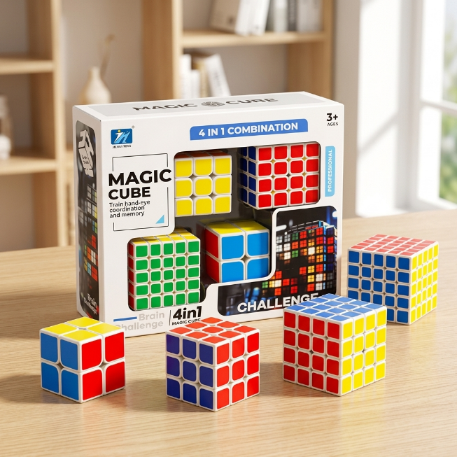 Original JiehuiToys® MAGIC CUBE -  4in1 Würfel Set