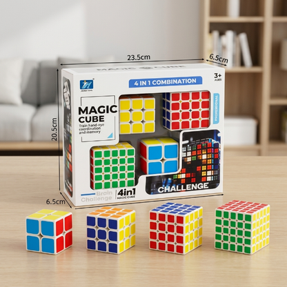 Original JiehuiToys® MAGIC CUBE -  4in1 Würfel Set