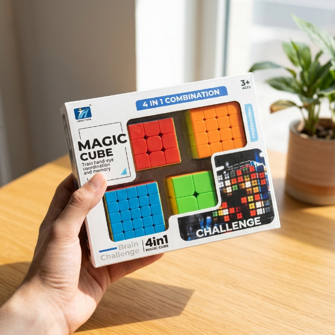 Original JiehuiToys® MAGIC CUBE -  4in1 Würfel Set