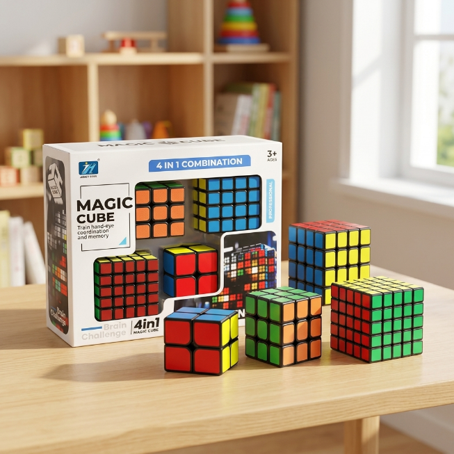Original JiehuiToys® MAGIC CUBE -  4in1 Würfel Set