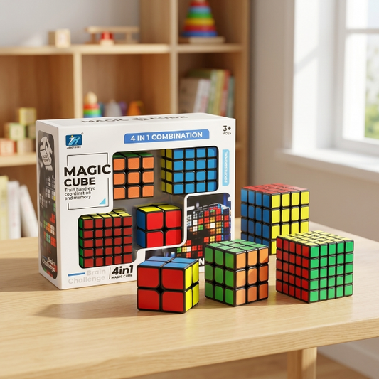 Original JiehuiToys® MAGIC CUBE -  4in1 Würfel Set
