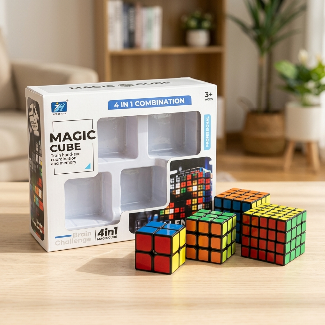 Original JiehuiToys® MAGIC CUBE -  4in1 Würfel Set