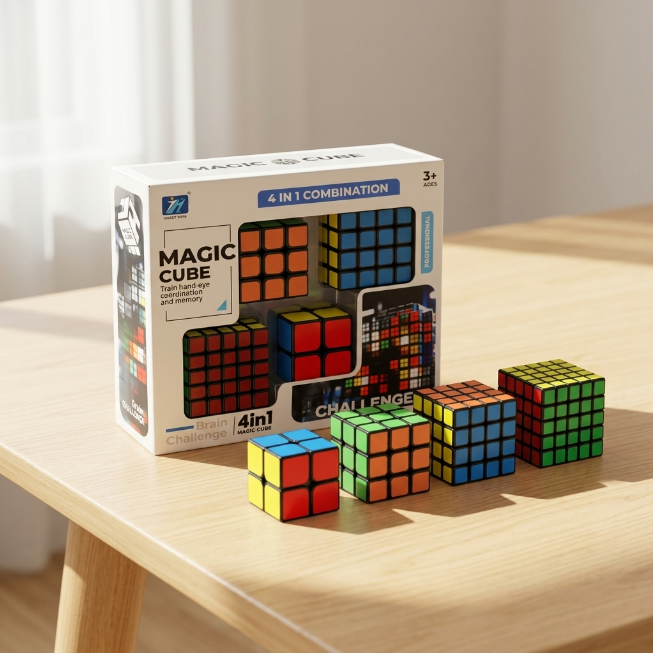 Original JiehuiToys® MAGIC CUBE -  4in1 Würfel Set