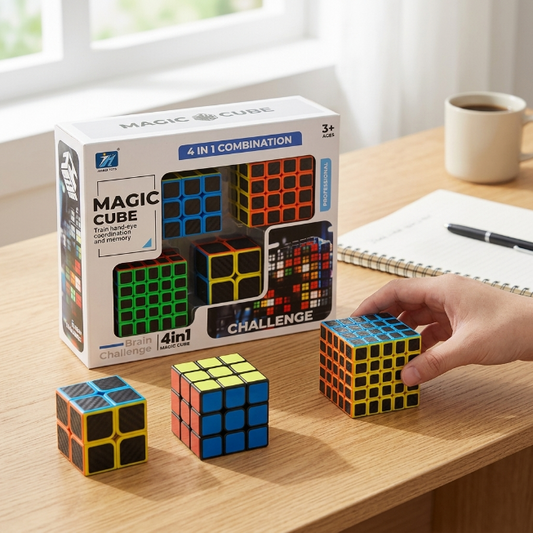 Original JiehuiToys® MAGIC CUBE -  4in1 Würfel Set