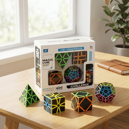 Original JiehuiToys® MAGIC CUBE -  4in1 Würfel Set