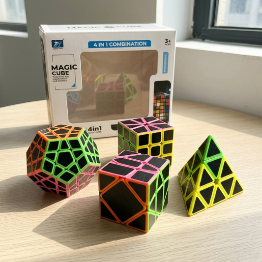 Original JiehuiToys® MAGIC CUBE -  4in1 Würfel Set