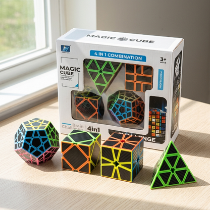 Original JiehuiToys® MAGIC CUBE -  4in1 Würfel Set