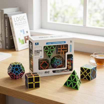 Original JiehuiToys® MAGIC CUBE -  4in1 Würfel Set