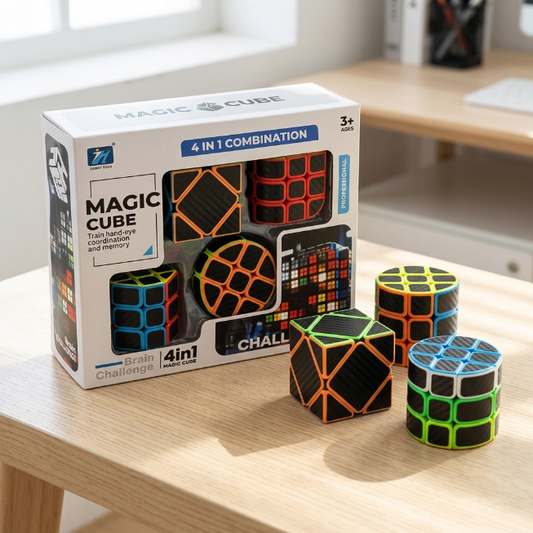 Original JiehuiToys® MAGIC CUBE -  4in1 Würfel Set