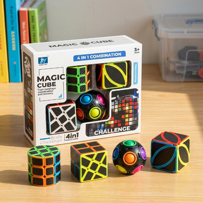 Original JiehuiToys® MAGIC CUBE -  4in1 Würfel Set