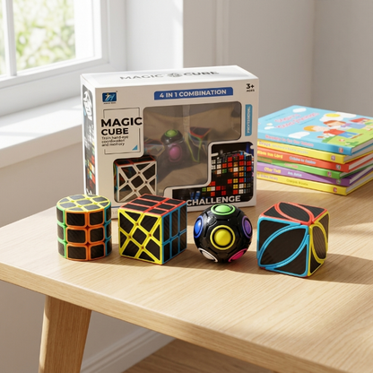 Original JiehuiToys® MAGIC CUBE -  4in1 Würfel Set