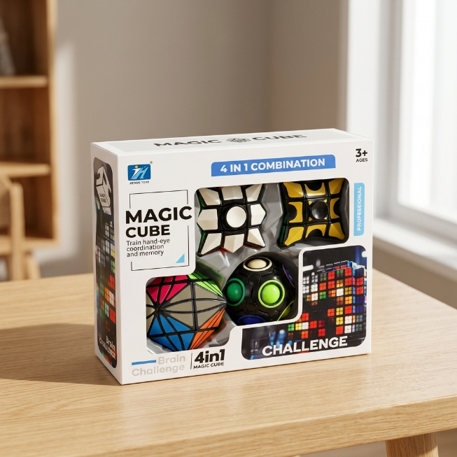 Original JiehuiToys® MAGIC CUBE -  4in1 Würfel Set