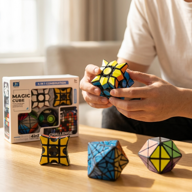 Original JiehuiToys® MAGIC CUBE -  4in1 Würfel Set