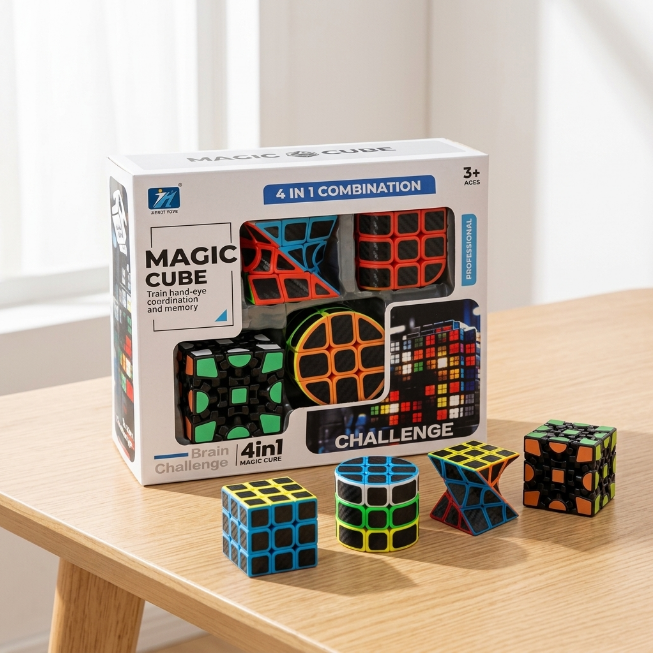 Original JiehuiToys® MAGIC CUBE -  4in1 Würfel Set