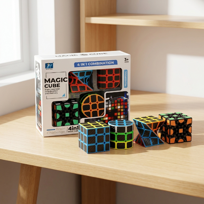 Original JiehuiToys® MAGIC CUBE -  4in1 Würfel Set