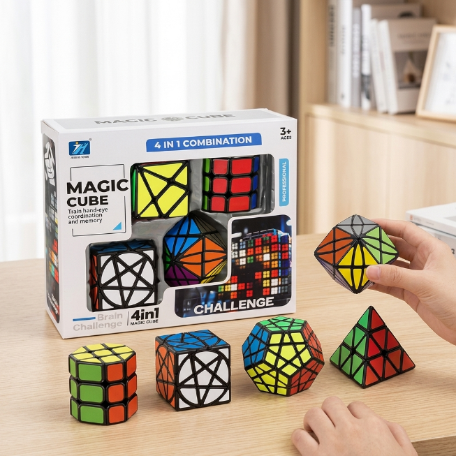 Original JiehuiToys® MAGIC CUBE -  4in1 Würfel Set