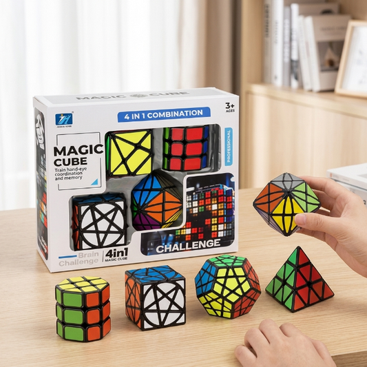 Original JiehuiToys® MAGIC CUBE -  4in1 Würfel Set